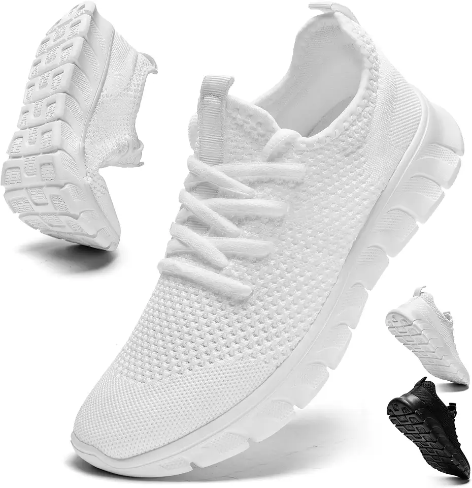 Men's White Retro Running Sneakers
