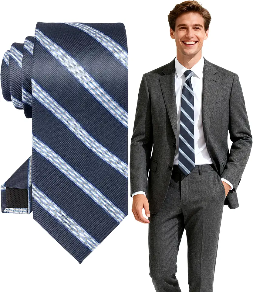 Men's Navy Striped Tie