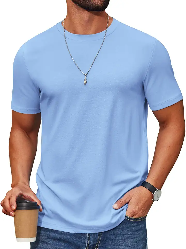 Global Recycled Standard COOFANDY Men's T Shirt Short Sleeve Cotton Blend T-Shirts Crew Neck Casual Summer Basic Tee Shirts
