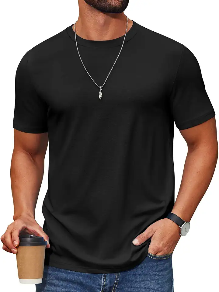 Global Recycled Standard COOFANDY Men's T Shirt Short Sleeve Cotton Blend T-Shirts Crew Neck Casual Summer Basic Tee Shirts