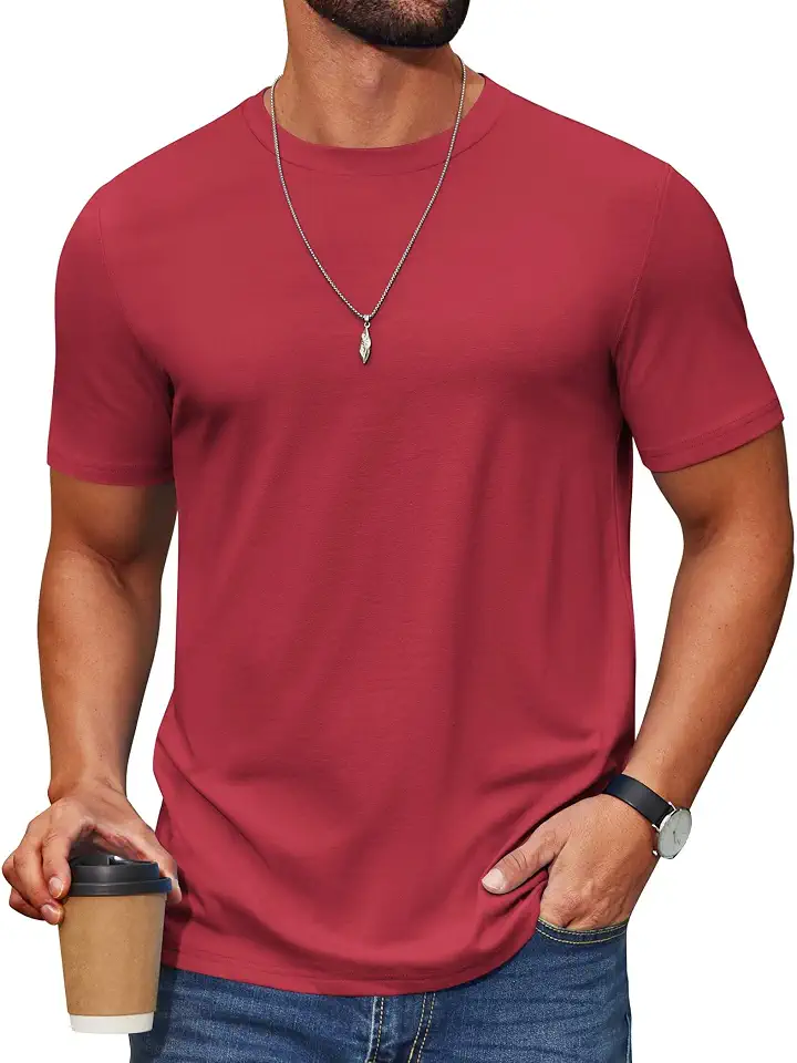 Global Recycled Standard COOFANDY Men's T Shirt Short Sleeve Cotton Blend T-Shirts Crew Neck Casual Summer Basic Tee Shirts