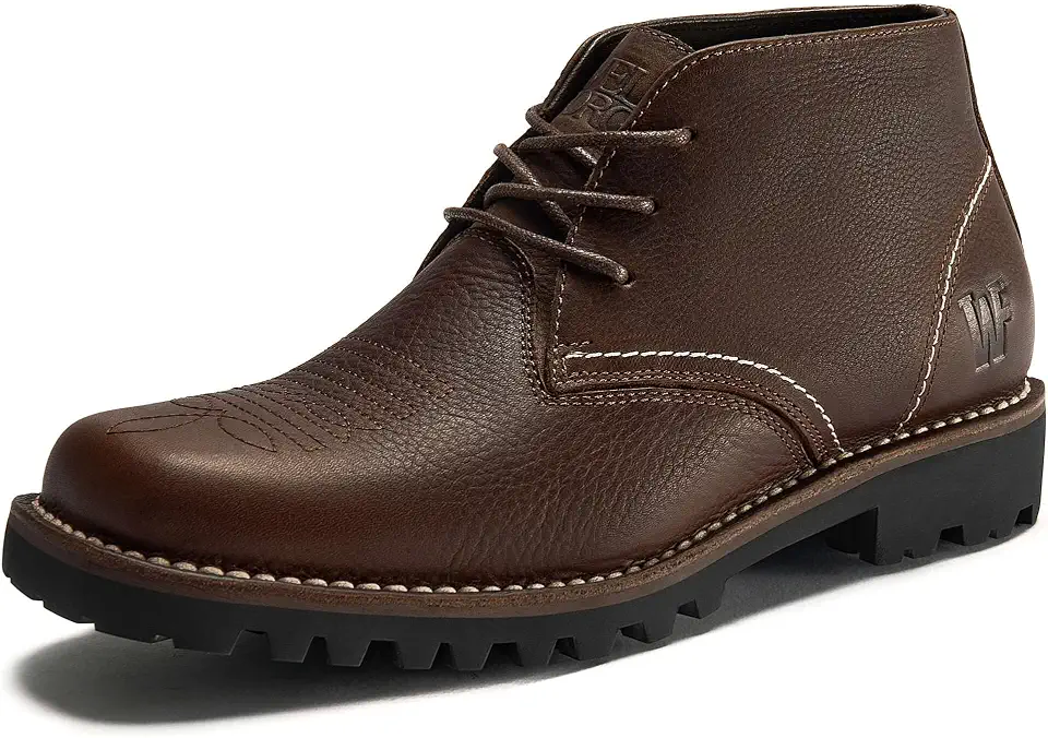 Men's Square Toe Leather Welt Western Chukka Cowboy Boots