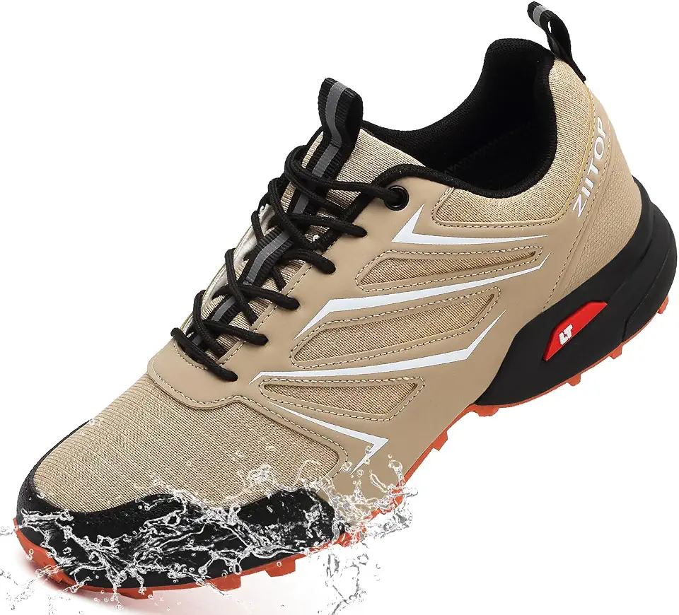 ziitop Mens Trail Running Shoes Waterproof Non-Slip Hiking Walking Sneakers