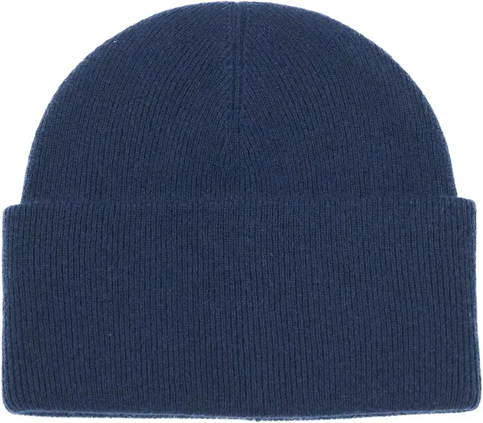 100% Mongolian Cashmere Beanie Hat for Women & Men, Ribbed Knit