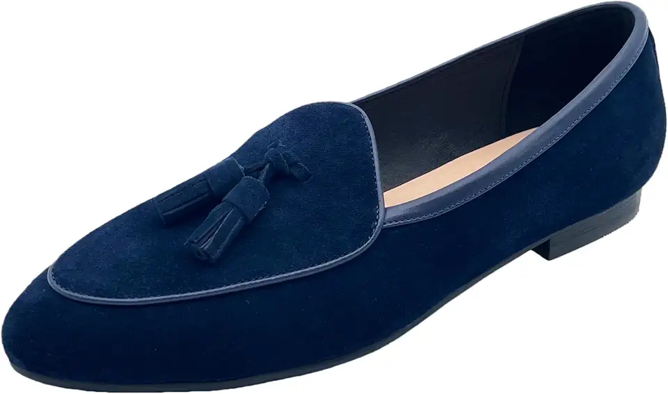 Justar Men's Belgian Loafers Suede Leather Shoes Comfort Slip-Ons for Business Casual Office