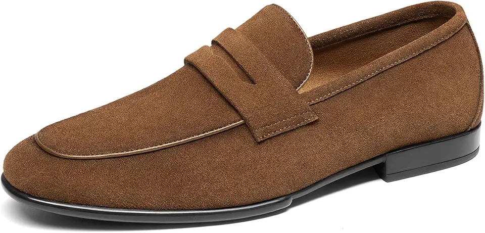 Bruno Marc Men's Classic Penny Loafers Leather Suede Dress Shoes Comfort Lightweight Slip-on Shoe Solace Reserve