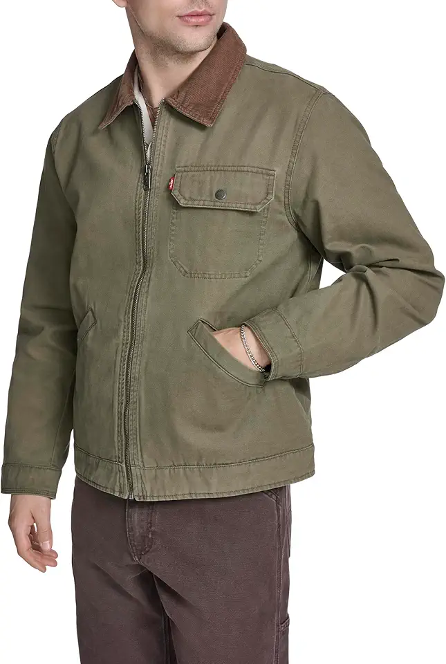 Levi's Men's Workwear Cotton Canvas Corduroy Collar Depot Jacket