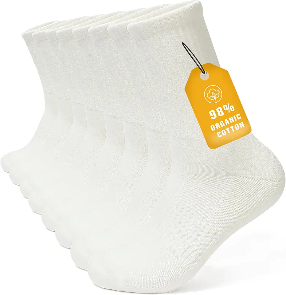Brula Mens 98% Cotton Cushioned Crew Athletic Socks