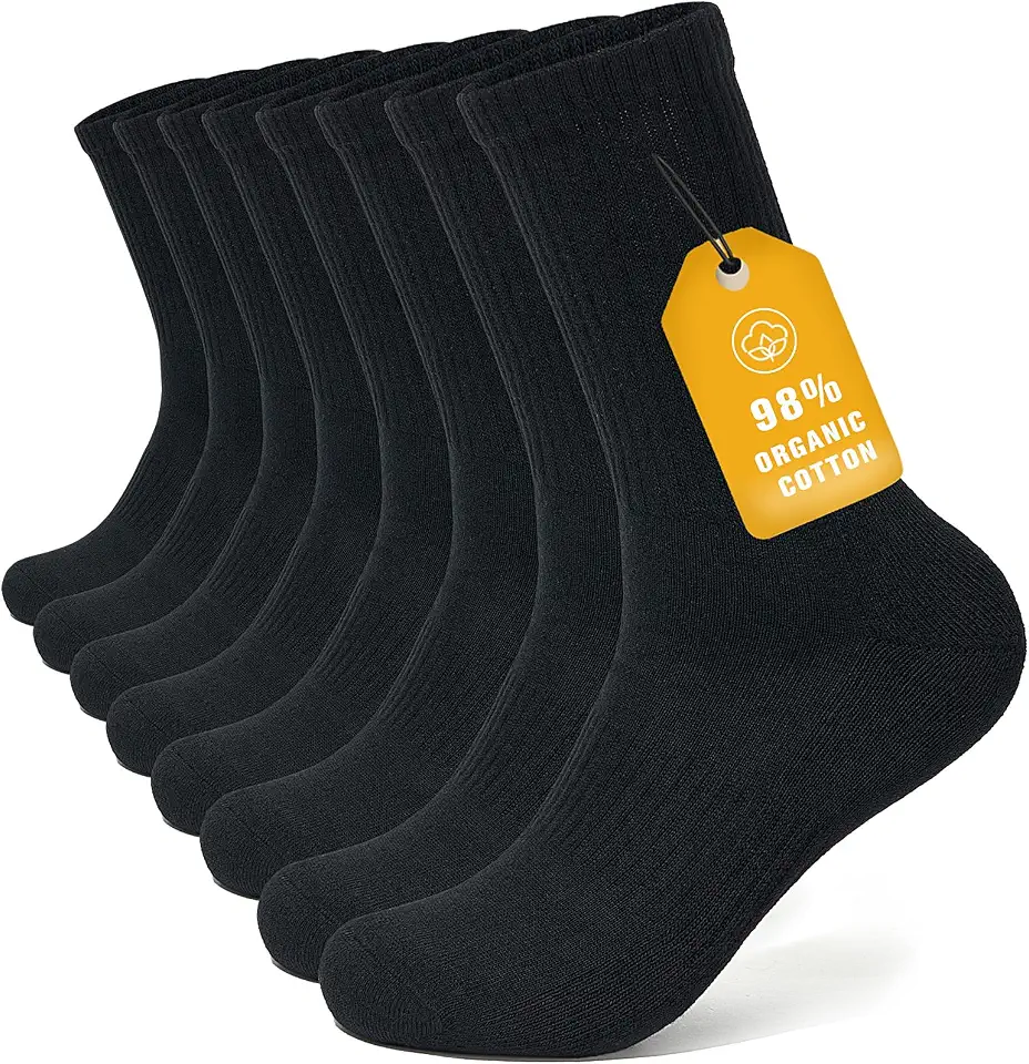 Brula Mens 98% Cotton Cushioned Crew Athletic Socks