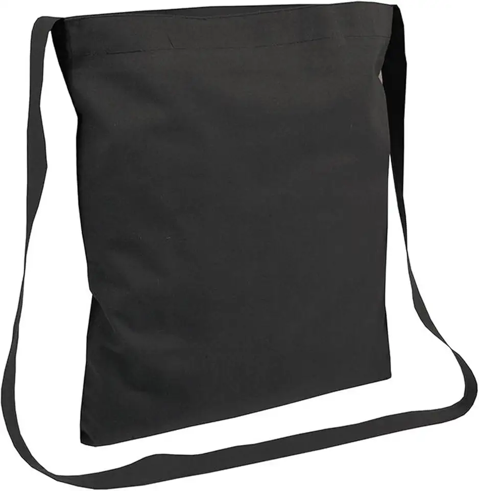 Artexia Tote Bags for Women and Men, Large Cotton Tote Bag with Zipper, Black Canvas Bag, Long Strap Reusable Cloth