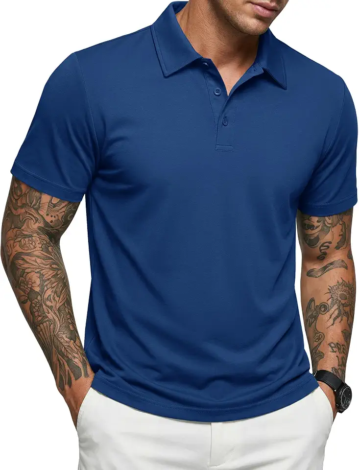 MAGNIVIT Mens Polo Shirts Short Sleeve UPF 80+ UV Casual Golf Shirt