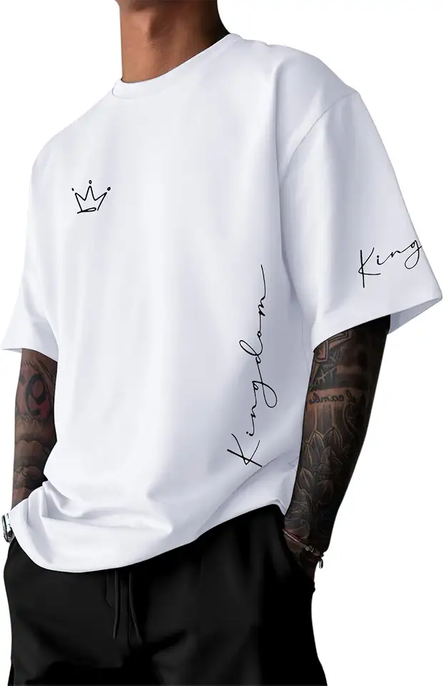 Men's King Shirt Graphic Tees Designer Printed T Shirts Urban Letter Oversized T-Shirt Streetwear Casual Loose Tops
