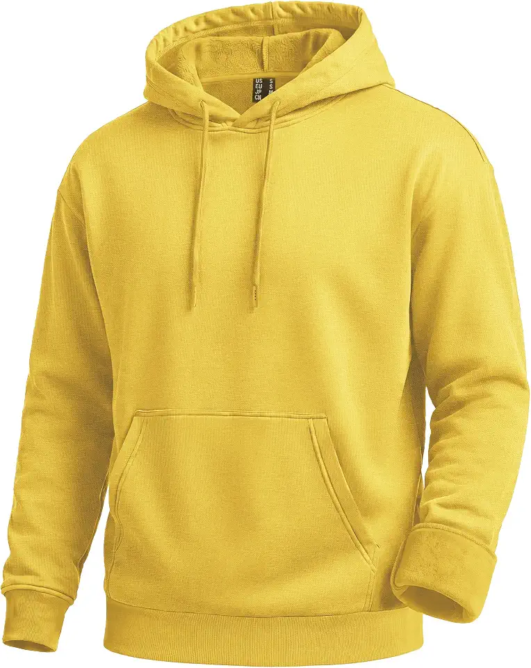 Men's Fleece Lined Hoodie Cotton Midweight Hooded Sweatshirt