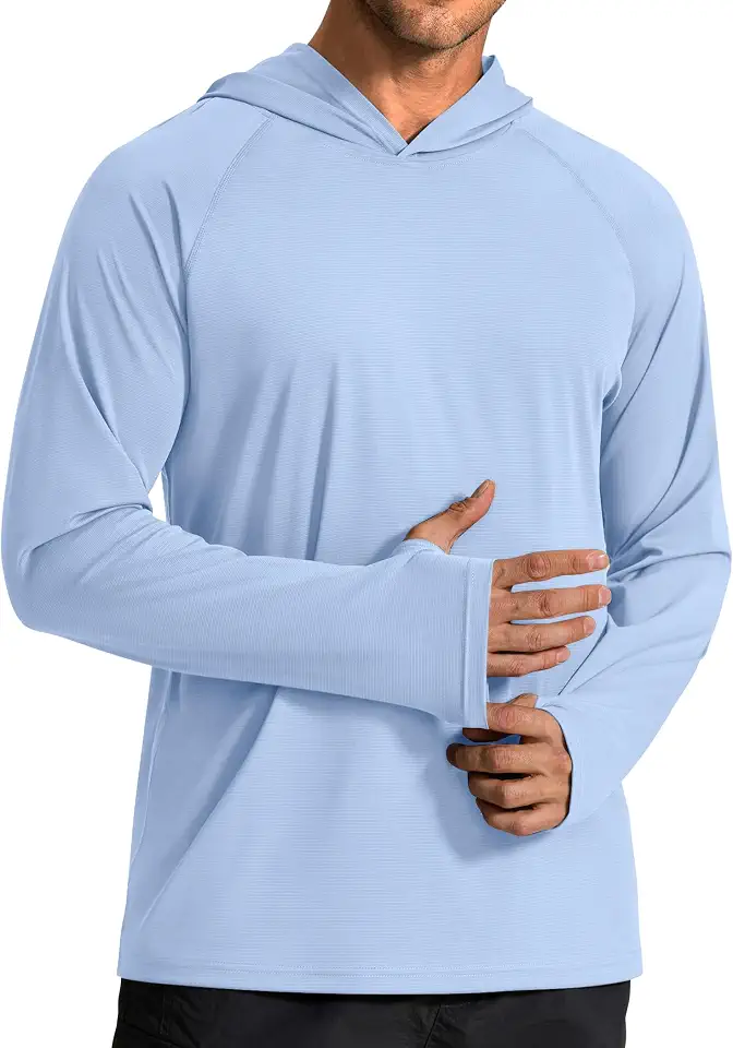 Men's Light Blue Upf Sun Hoodie