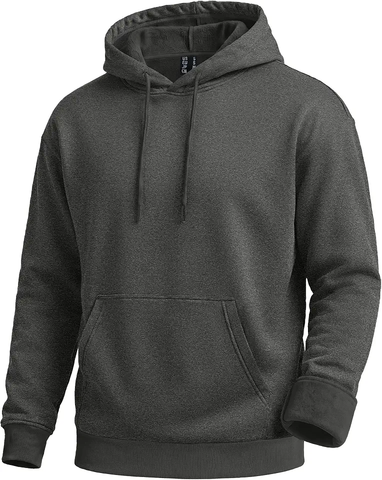 Men's Fleece Lined Hoodie Cotton Midweight Hooded Sweatshirt