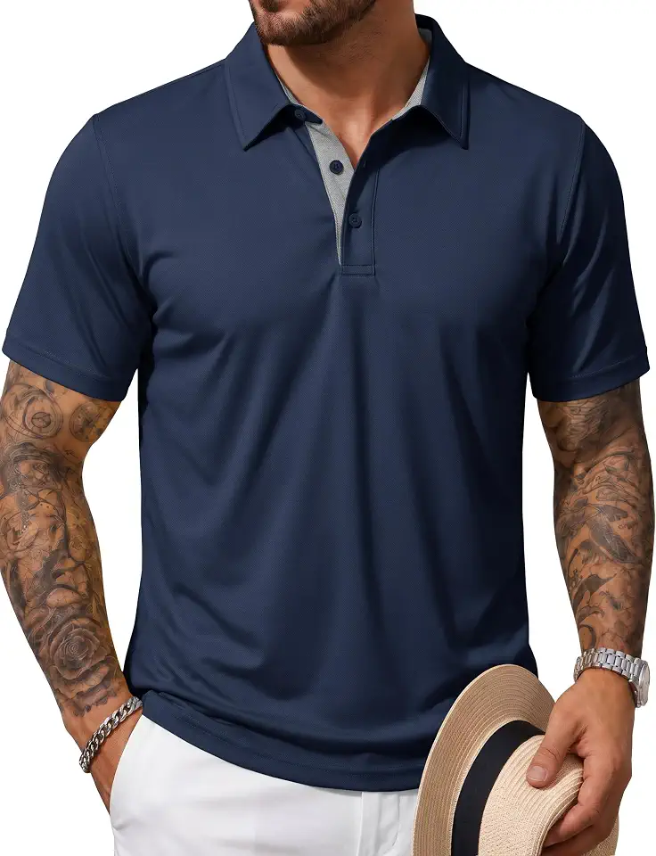 MAGCOMSEN Men's Polo Shirts Short Sleeve Casual Cotton Golf Polos
