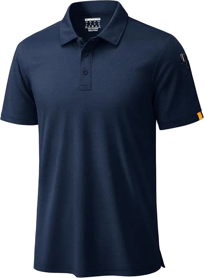 TACVASEN Men's Golf Polo Shirt Short Sleeve Collared Shirts Dry Fit Workout