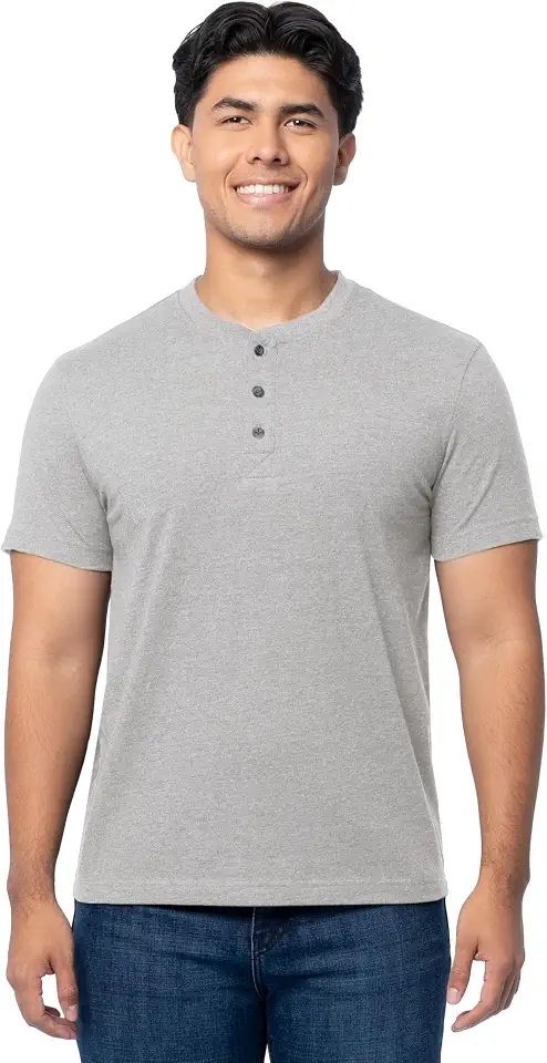 Fruit of The Loom Men's Short Sleeve Henley T-Shirt