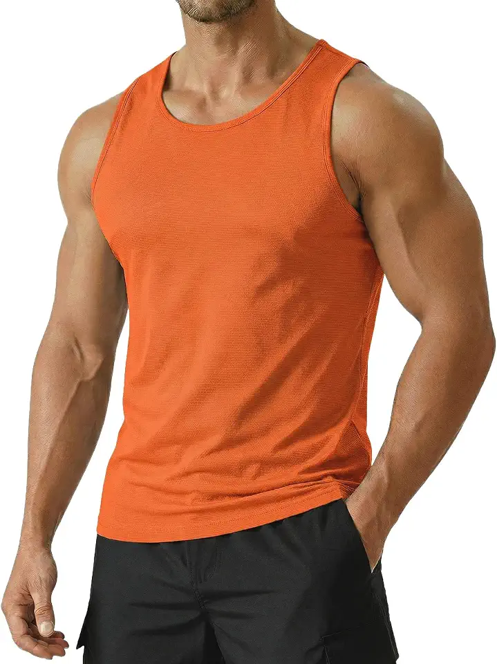 PINSPARK Men's UPF 50+ Quick Dry Tank Tops Athletic Muscle Tee