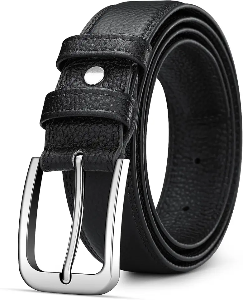 Men's genuine leather belt, handcrafted, 100% cowhide, 1 3/8 inches wide, suitable for casual wear, jeans and golf attire