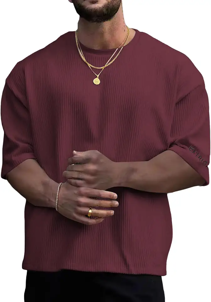 Verdusa Oversized Tshirts for Men Streetwear Casual Baggy Drop Shoulder Top