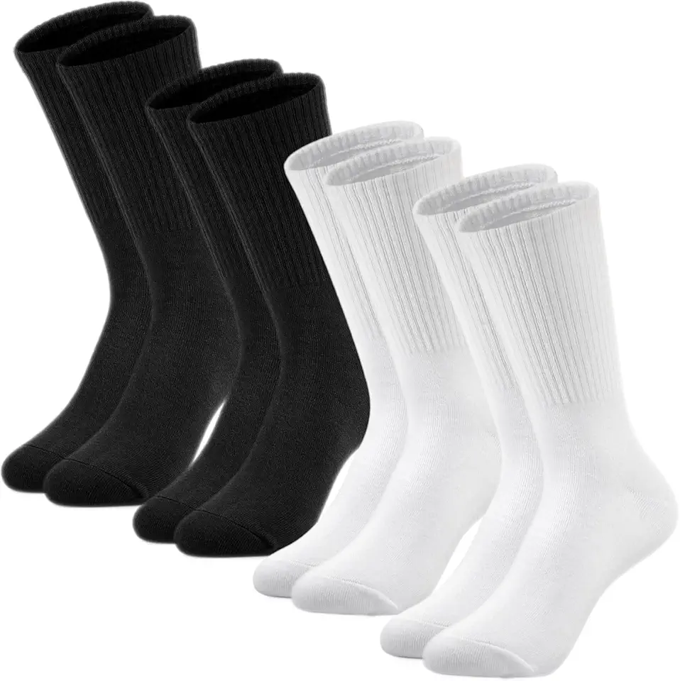 MESU Cotton Crew Socks for Men 4 Pairs Socks for Running Sport