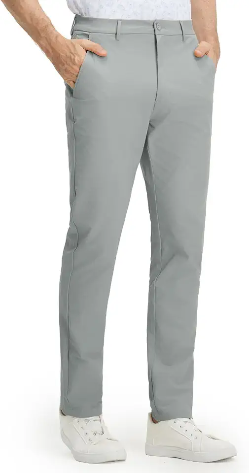 M MAELREG Men’s Stretch Cotton Blend Golf Pants – 5 Pocket Casual Dress Work Lightweight Slim Fit Mens Pant