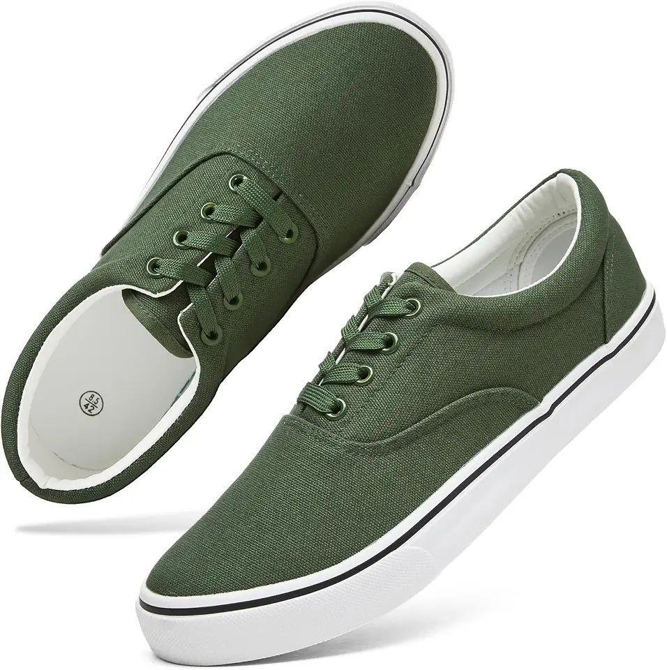 yageyan Men’s Low Top Canvas Walking Shoes Lace-up Fashion Sneakers Casual