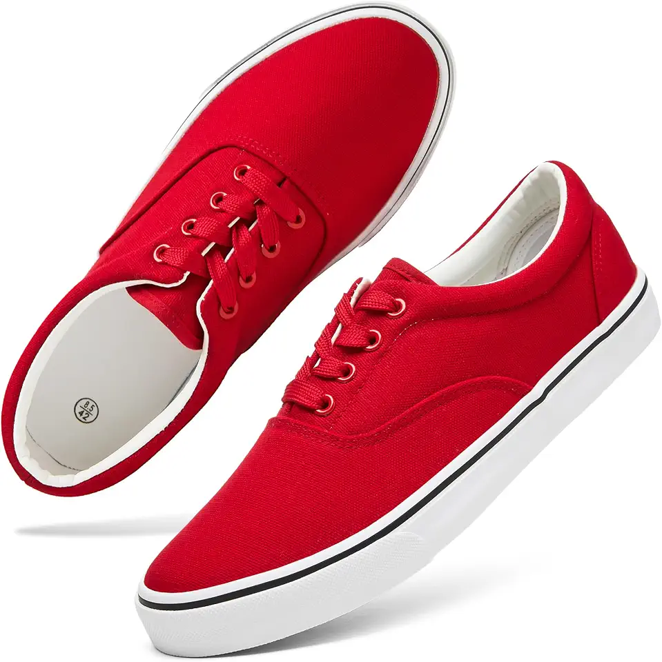 yageyan Men’s Low Top Canvas Walking Shoes Lace-up Fashion Sneakers Casual