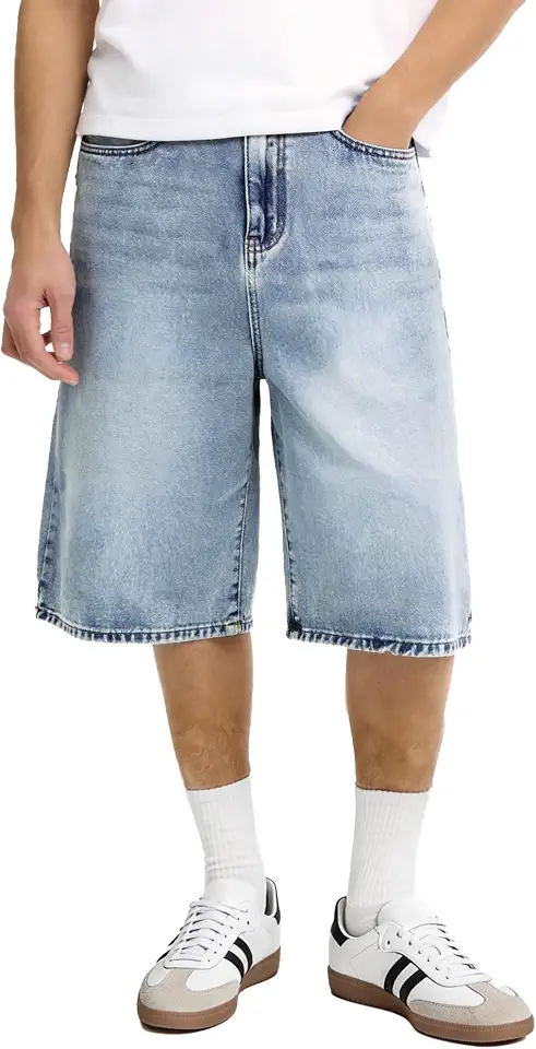 Comdecevis Men's Baggy Jean Shorts Loose Fit Streetwear Jorts