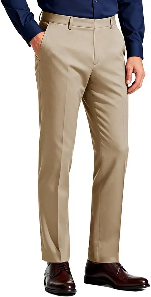 Men's Slim Fit Stretch Wrinkle-Free Dress Pants Office Casual