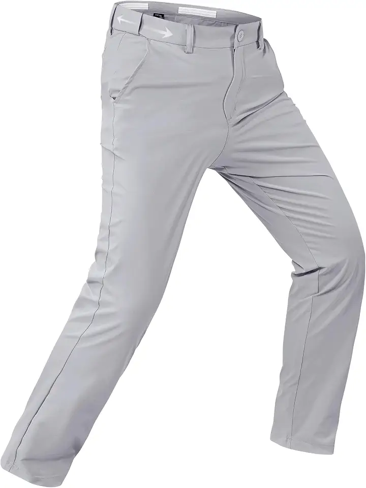 Rapoo Men's Stretch Golf Pants Elastic Waist Slim Fit Casual Pants for Men