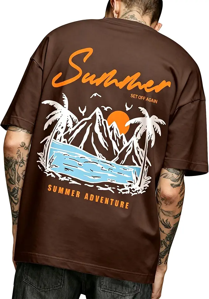 Men's Oversized Graphic Tee Y2k Graffiti Print Short Sleeve Summer Casual Rapper Streetwear T-Shirt