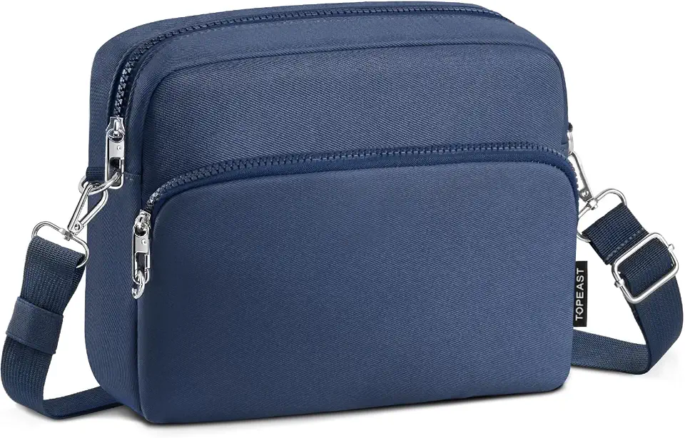 TOPEAST Anti-Theft Crossbody Travel Bag for Women Men, Lightweight Shoulder Bag Classic Design for Trip, Daily Use, Sport