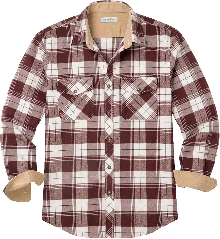 Cotton King Checkered Flannel Shirt for Men Cotton Blend Button Down Shirts