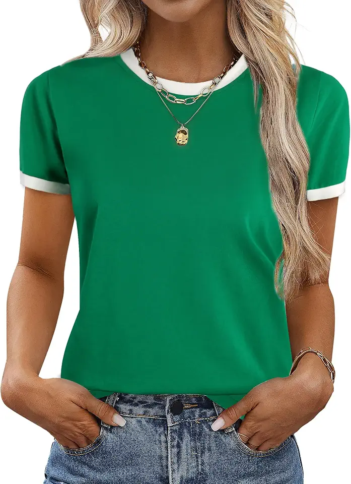 SOFIA'S CHOICE Women's Ringer Tee Short Sleeve T Shirt