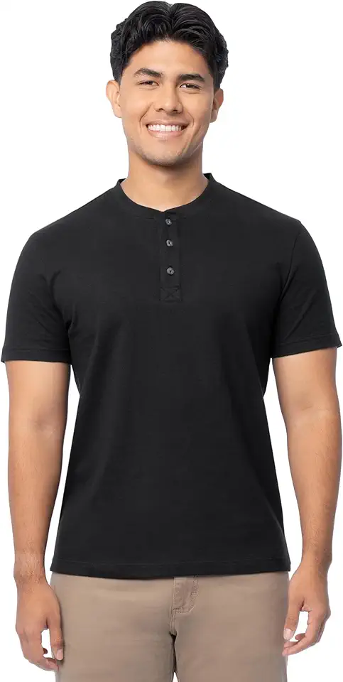 Fruit of The Loom Men's Short Sleeve Henley T-Shirt