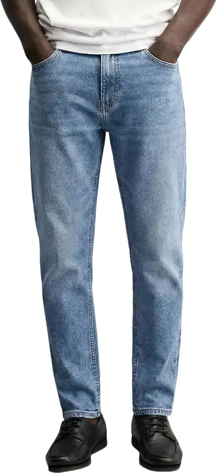 Men's Slim Tapered Fit Jeans Stretch Denim Pants - Casual Everyday Comfort Classic Washed Jeans for Work Daily All Season