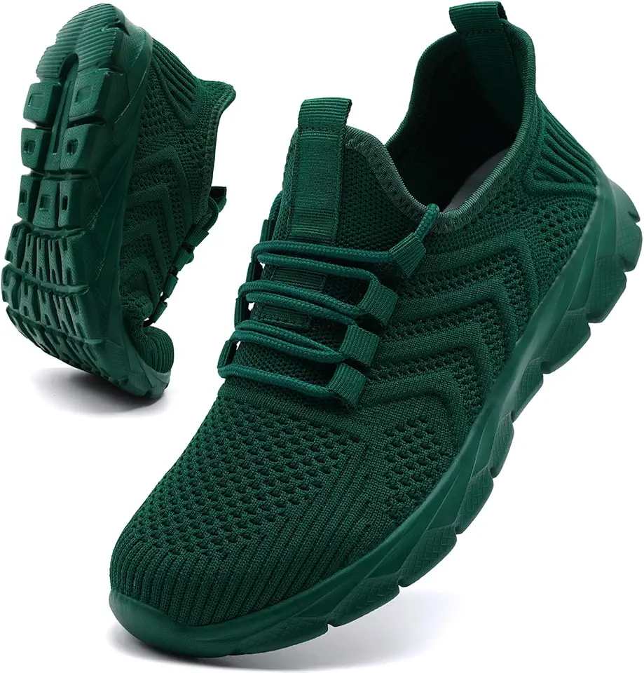 Men's Green And Orange Low Top Sneakers