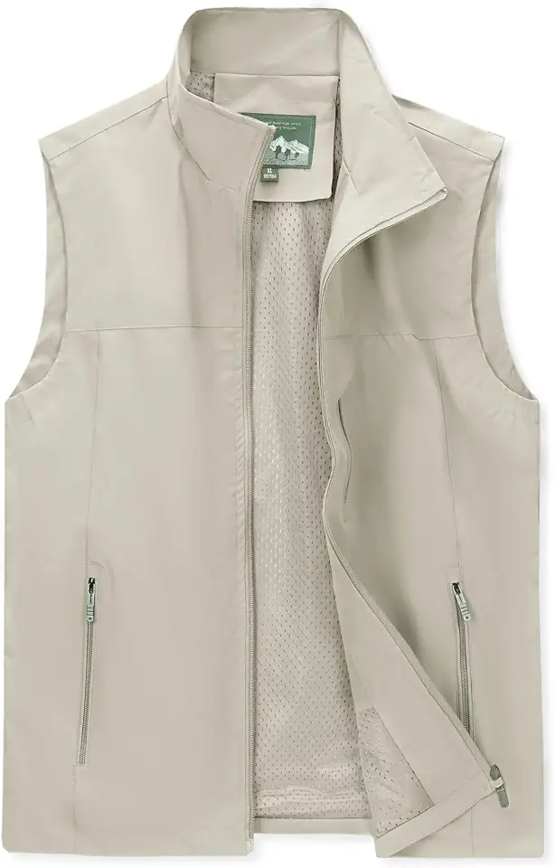 Mens Vests Outerwear Windproof Lightweight Softshell Sleeveless Jacket