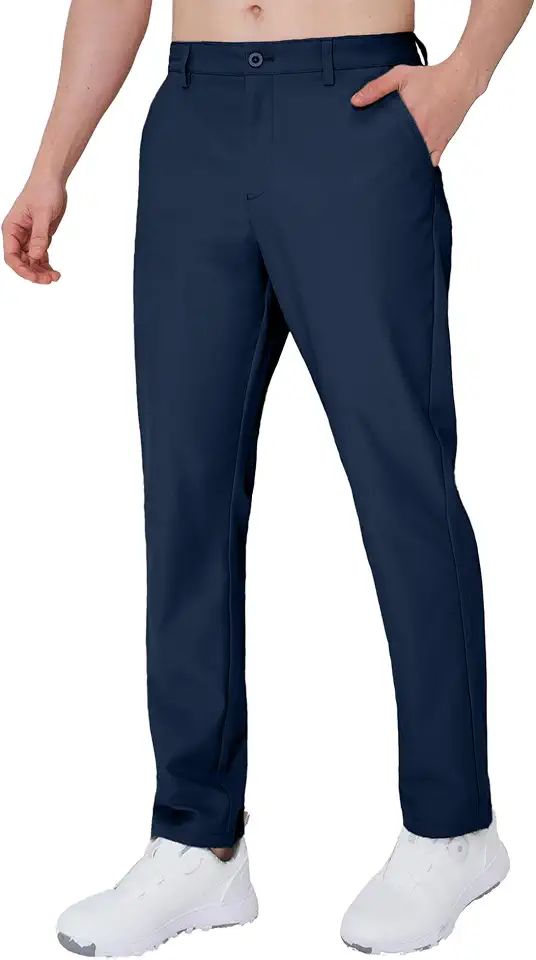 Men's Business & Casual Dual-use Trousers, Golf Pants Straight Leg, Multi-Pocket Design.