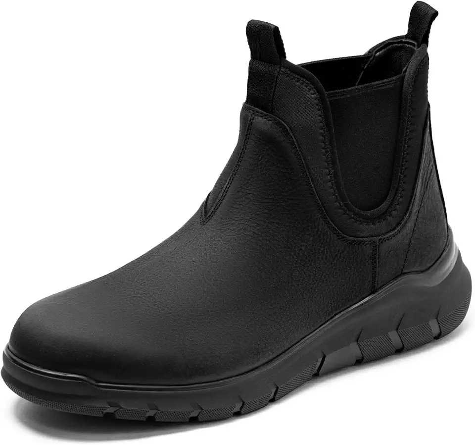 Arkbird Mens Genuine Leather Chelsea Boots, Stylish Casual Slip On Ankle Waterproof Boots for Men