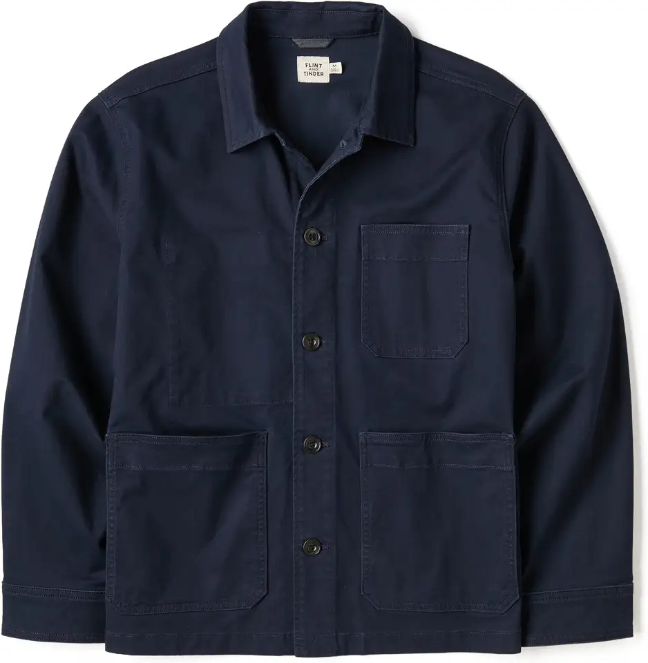 Huckberry Flint and Tinder Classic Chore Coat, Mens Lightweight Cotton Jacket