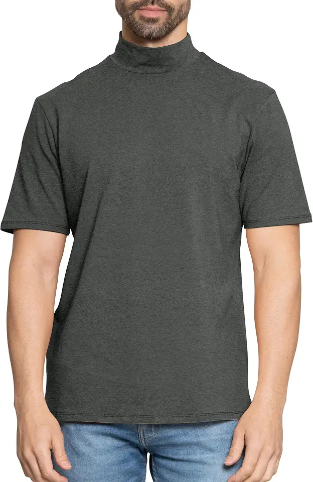 STRETCH IS COMFORT Men’s Oh So Soft Mock Neck Long Sleeve Shirt Perfect for Casual Wear, Stylish, Classic Fit | Small-5X