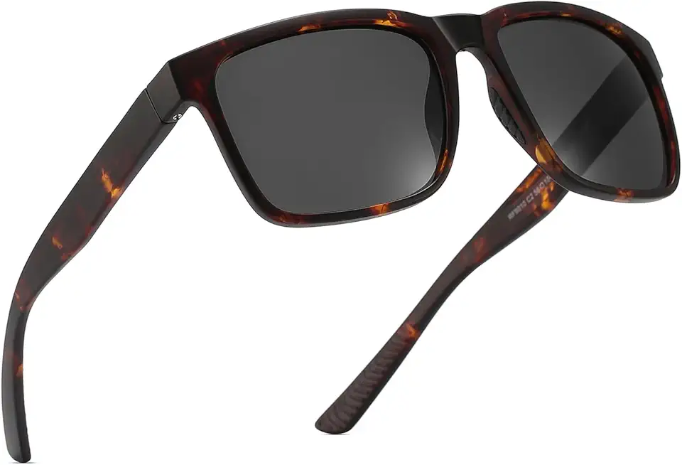Sports Sunglasses Men Polarized UV Protection TR90 Frame Trendy Oversized Square For Driving Golf Fishing Running