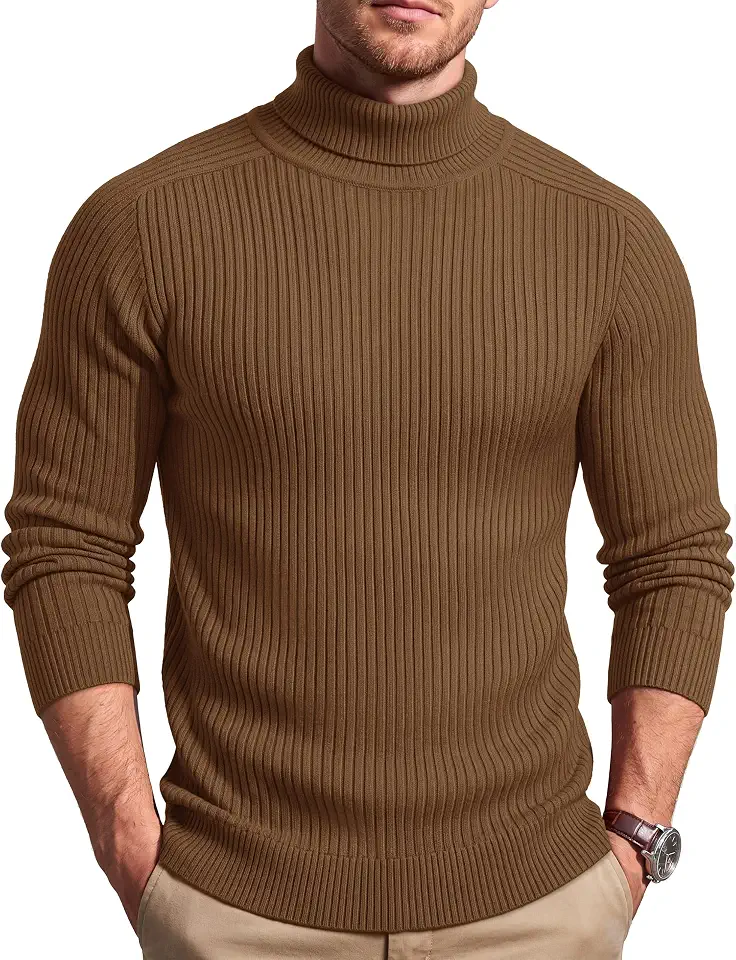 TACVASEN Men's Turtleneck Sweater Knitted Pullover Long Sleeve Sweaters