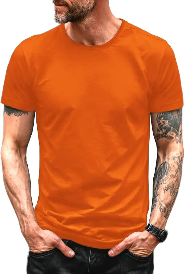 domirica Solid Graphic Tees for Men 100% Cotton Short Sleeve Crewneck 2026 Summer Beach Gym Workout Holiday Casual Top