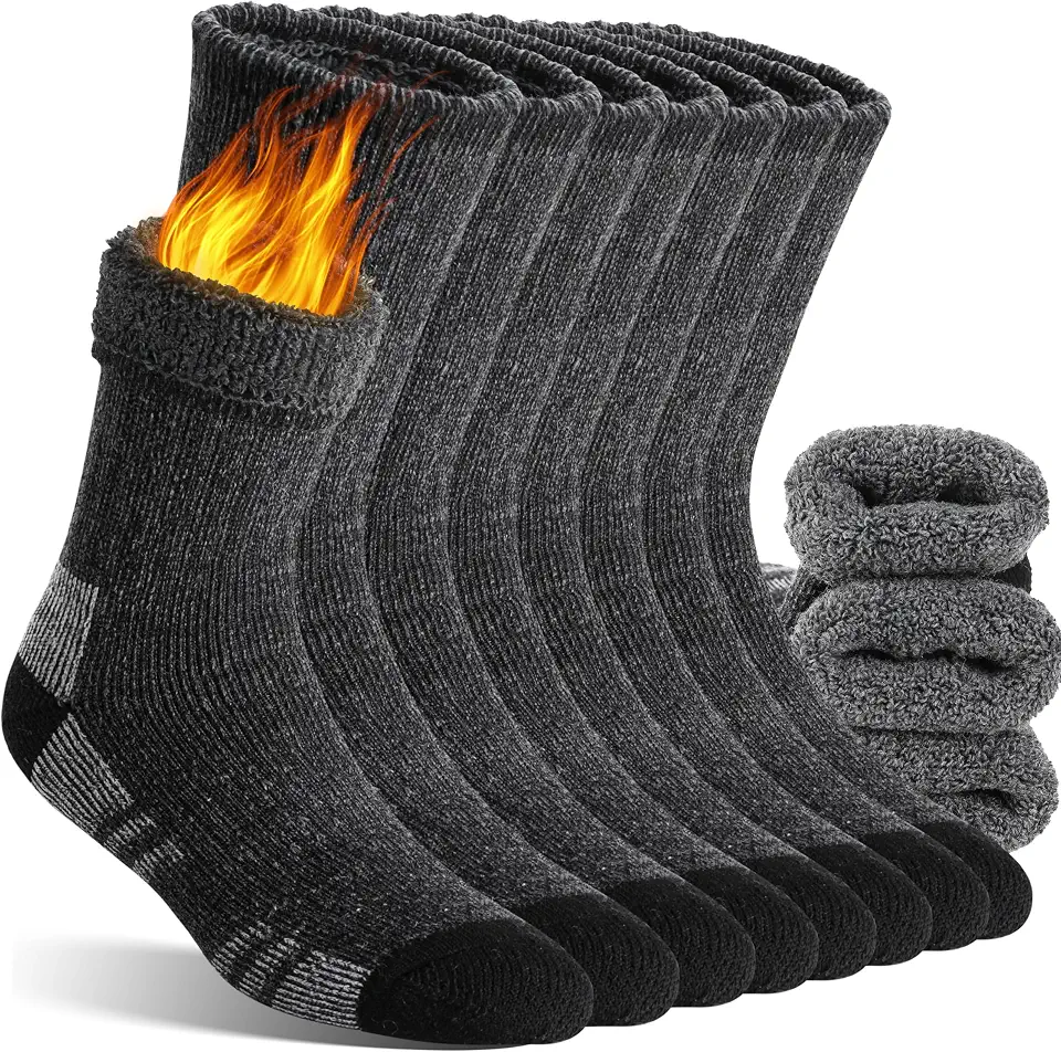 Global Recycled Standard MOGGEI Mens Womens Merino Wool Thermal Thick Winter Socks