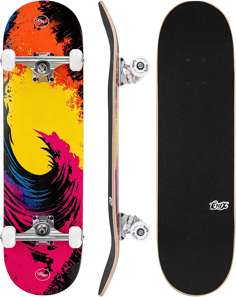 Men's Complete Maple Skateboard Deck Trucks Wheels