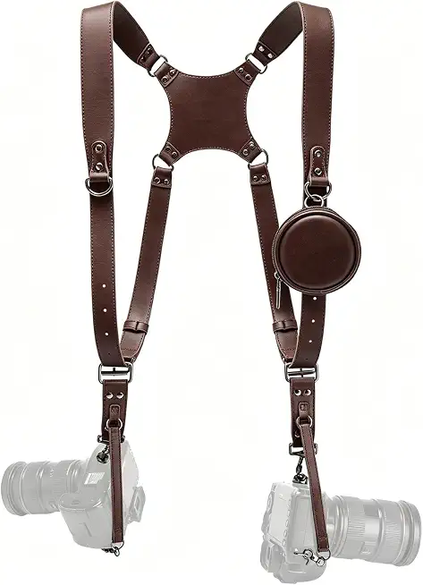 Dual Camera Harness Leather Camera Straps for Photographers for DSLR/SLR